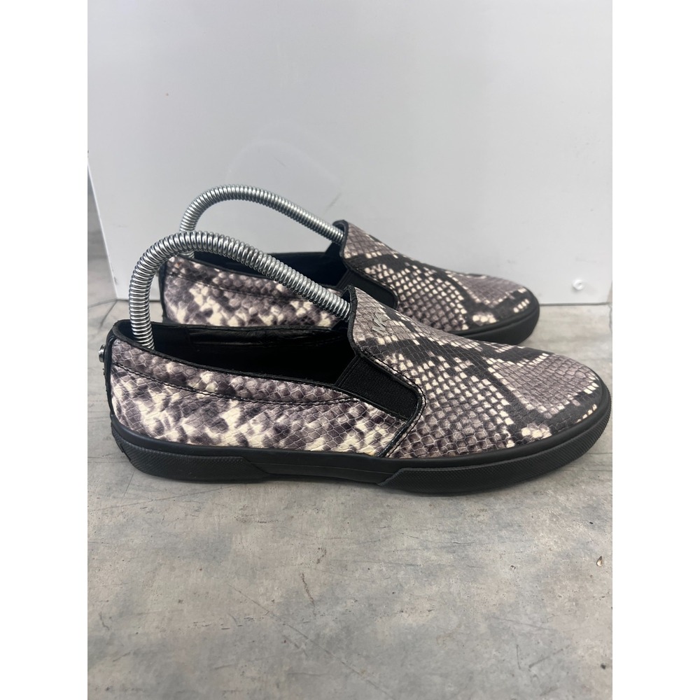 Michael Kors Flats Women US 7.5M Multi Snakeskin Effect Leather Slip On Sneakers